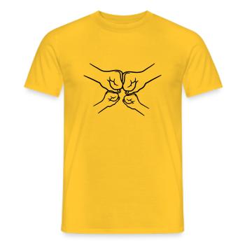 2 poings d’enfants - T-shirt homme - jaune - Devant - AI Model Male 178 dark (178cm)