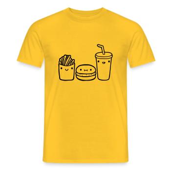 Team Fast Food - Männer T-Shirt - Gelb - Vorne - AI Model Male 178 dark (178cm)