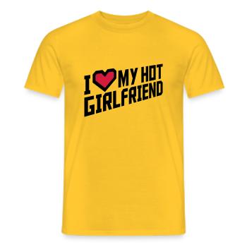 J’aime ma petite amie - T-shirt homme - jaune - Devant - AI Model Male 178 dark (178cm)