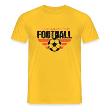 I just wanna play football - Männer T-Shirt - Gelb - Vorne - AI Model Male 178 dark (178cm)