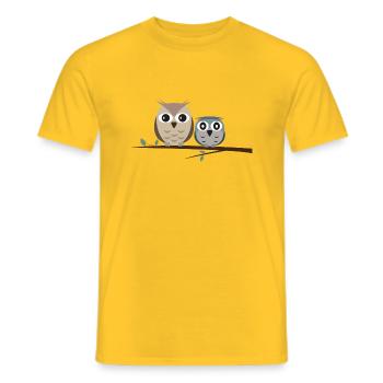 Chouette - T-shirt homme - jaune - Devant - AI Model Male 178 dark (178cm)
