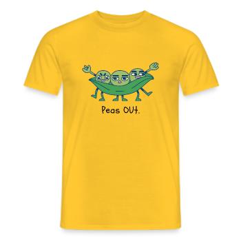 Peas out - Men's T-Shirt - yellow - Front - AI Model Male 178 dark (178cm)