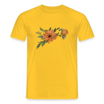 Flower Orange with Bud - Men's T-Shirt - yellow - Front - AI Model Male 178 dark (178cm)
