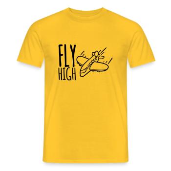 Fly High - Pilotes d’idées cadeaux de vol d’avion - T-shirt homme - jaune - Devant - AI Model Male 178 dark (178cm)