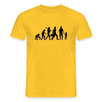 Son Papa Evolution Child - Men's T-Shirt - yellow - Front - AI Model Male 178 dark (178cm)