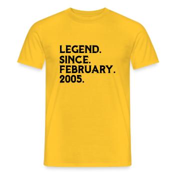 Légende Février - T-shirt homme - jaune - Devant - AI Model Male 178 dark (178cm)