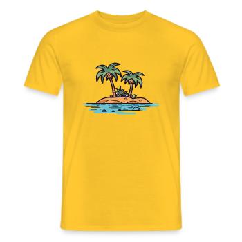 Palm Island - Men's T-Shirt - yellow - Front - AI Model Male 178 dark (178cm)