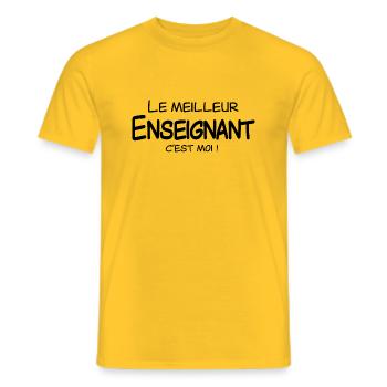 Le meilleur Enseignant c'est moi - T-shirt homme - jaune - Devant - AI Model Male 178 dark (178cm)