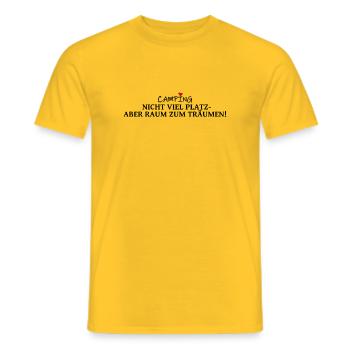 Campingspruch: Nicht viel Platz - Männer T-Shirt - Gelb - Vorne - AI Model Male 178 dark (178cm)