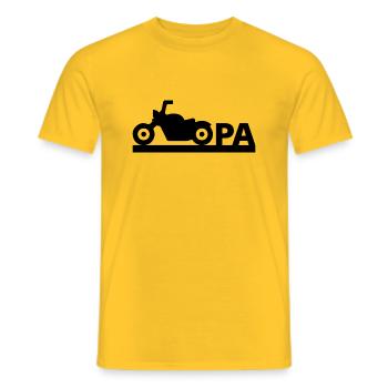 Opa Motorrad Fahrer Geschenkidee - Männer T-Shirt - Gelb - Vorne - AI Model Male 178 dark (178cm)
