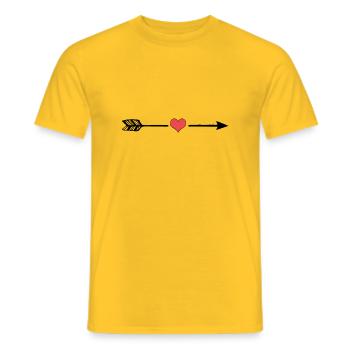 Flèche avec coeur - T-shirt homme - jaune - Devant - AI Model Male 178 dark (178cm)