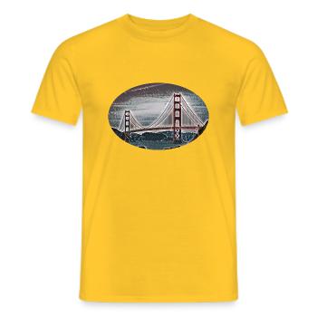 golden gate bridge - Men's T-Shirt - yellow - Front - AI Model Male 178 dark (178cm)
