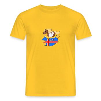 Cavallino islandese Kjarkur - T-shirt uomo - giallo - Fronte - AI Model Male 178 dark (178cm)
