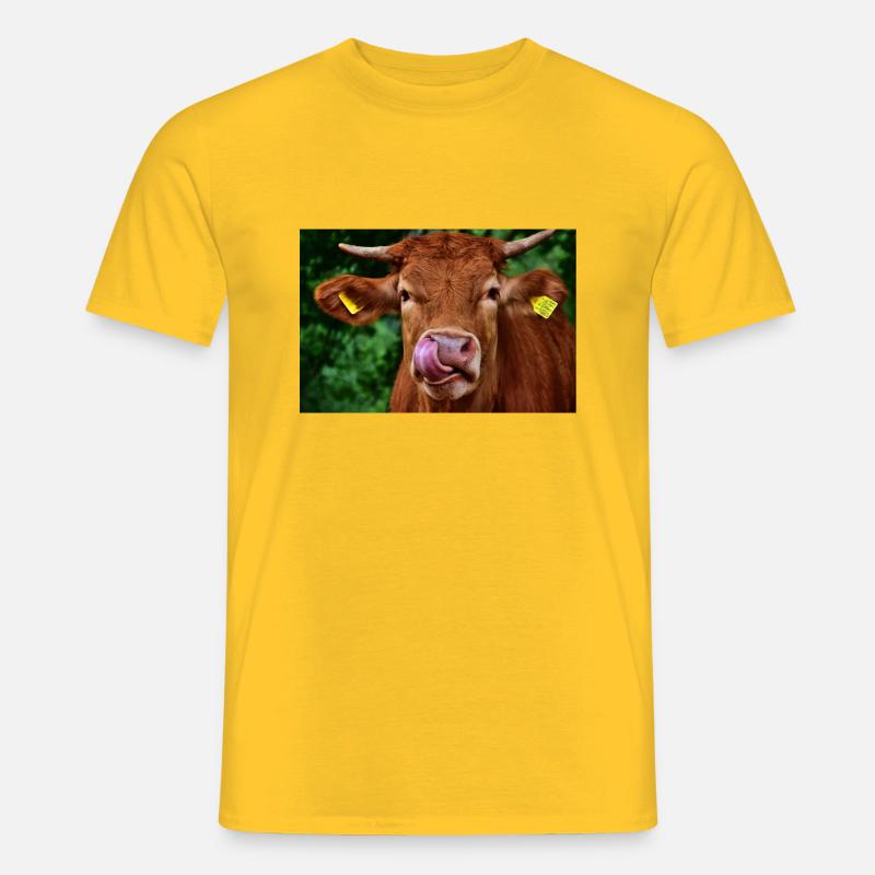 Tierischer Nasenbohrer - Männer T-Shirt - Gelb