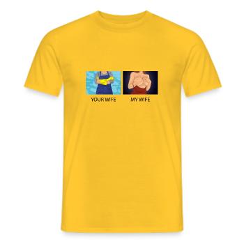 Your Wife my wife funny fun classy housewife mom - Männer T-Shirt - Gelb - Vorne - AI Model Male 178 dark (178cm)