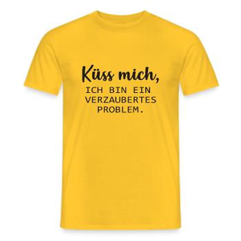 Küss mich, ich bin ein verzaubertes Problem. :* - Männer T-Shirt - Gelb - Vorne - AI Model Male 178 dark (178cm)