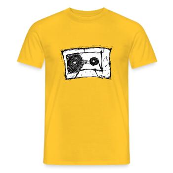 Cassette - black and white - T-shirt homme - jaune - Devant - AI Model Male 178 dark (178cm)