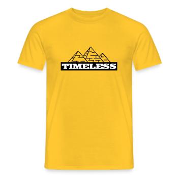 TIMELESS: zeitloses Pyramiden Design in schwarz. - Männer T-Shirt - Gelb - Vorne - AI Model Male 178 dark (178cm)