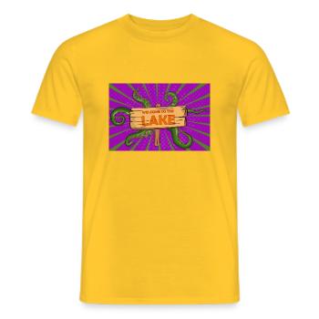 Bienvenue au lac Spooky Halloween Comic Style - T-shirt homme - jaune - Devant - AI Model Male 178 dark (178cm)