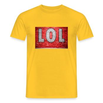 Lol Graffiti Mur de briques - T-shirt homme - jaune - Devant - AI Model Male 178 dark (178cm)