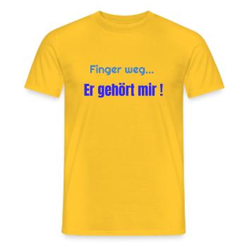 Finger weg er gehört mir - Männer T-Shirt - Gelb - Vorne - AI Model Male 178 dark (178cm)