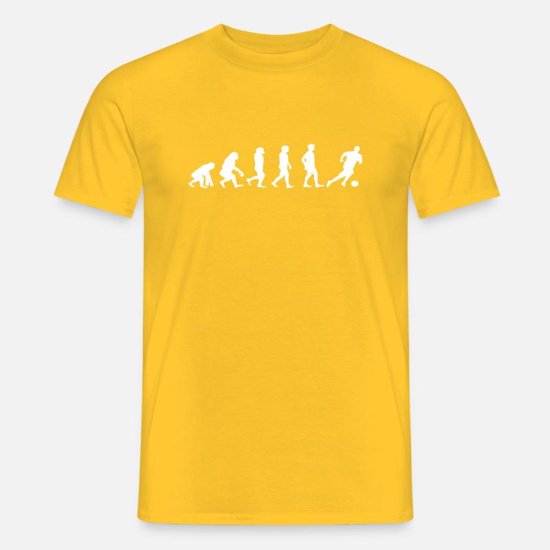 Fussball evolution - Männer T-Shirt - Gelb