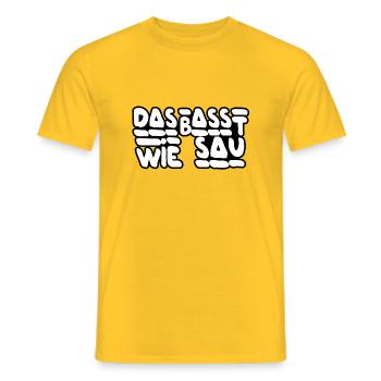 Das basst! - Männer T-Shirt - Gelb - Vorne - AI Model Male 178 dark (178cm)