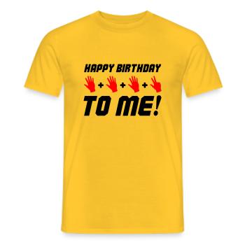 Joyeux anniversaire à moi 18 - T-shirt homme - jaune - Devant - AI Model Male 178 dark (178cm)