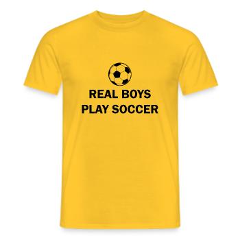Fußball Soccer - Men's T-Shirt - yellow - Front - AI Model Male 178 dark (178cm)