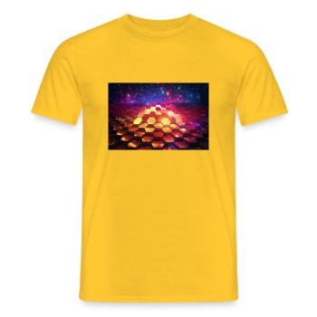 surreal epic fractal hexagons 4 - Männer T-Shirt - Gelb - Vorne - AI Model Male 178 dark (178cm)
