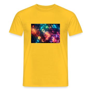 surreal epic fractal hexagons 3 - Männer T-Shirt - Gelb - Vorne - AI Model Male 178 dark (178cm)