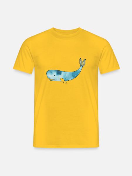 Watercolor Whale - Männer T-Shirt - Gelb