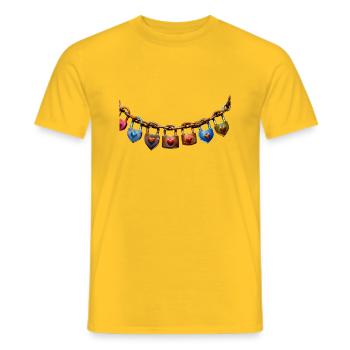 Liebesschlösser mit Herzen - Männer T-Shirt - Gelb - Vorne - AI Model Male 178 dark (178cm)