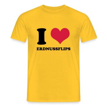 I Love Erdnussflips - Männer T-Shirt - Gelb - Vorne - AI Model Male 178 dark (178cm)