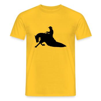Reining - Men's T-Shirt - yellow - Front - AI Model Male 178 dark (178cm)