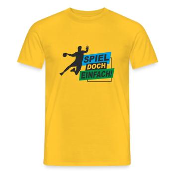 Handball - spiel doch einfach - Männer T-Shirt - Gelb - Vorne - AI Model Male 178 dark (178cm)