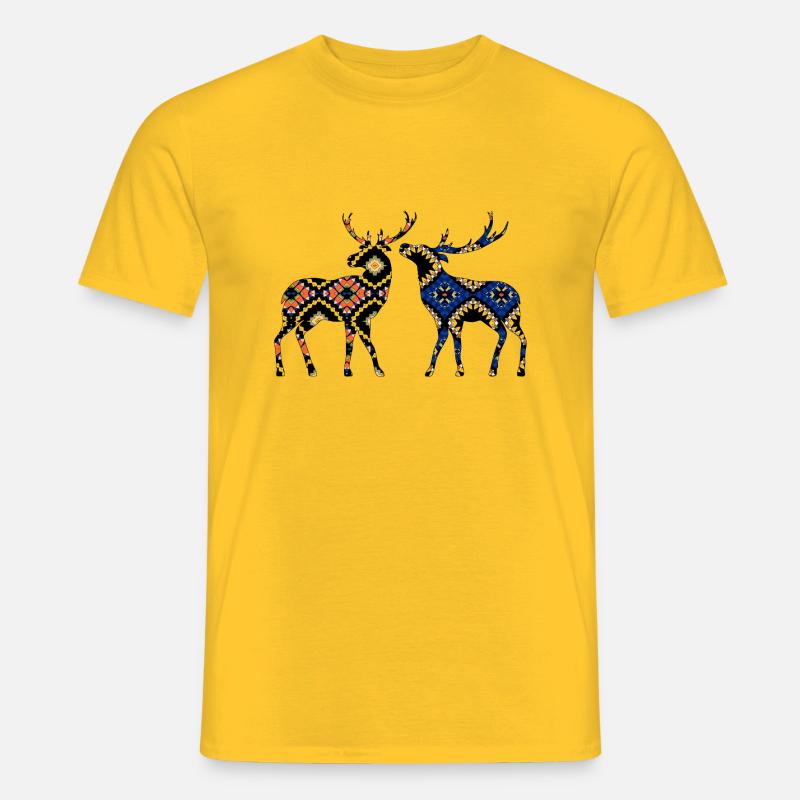 Hirsch - Männer T-Shirt - Gelb