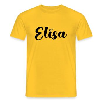 ELISA - Men's T-Shirt - yellow - Front - AI Model Male 178 dark (178cm)