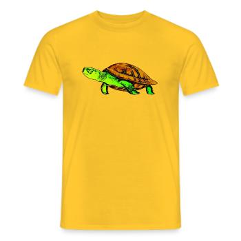 Turtle in color - Men's T-Shirt - yellow - Front - AI Model Male 178 dark (178cm)