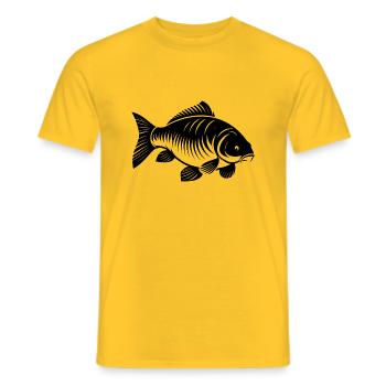 Karpfen transparent schwarz - Männer T-Shirt - Gelb - Vorne - AI Model Male 178 dark (178cm)