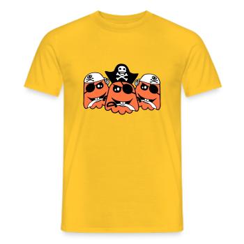 3 Pirate Ghosts Ghosts Funny Evil Halloween - Men's T-Shirt - yellow - Front - AI Model Male 178 dark (178cm)