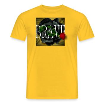 Brave - Men's T-Shirt - yellow - Front - AI Model Male 178 dark (178cm)
