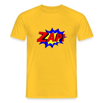 Slogan ZAP! - Männer T-Shirt - Gelb - Vorne - AI Model Male 178 dark (178cm)