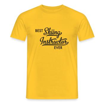 Moniteur de ski - T-shirt homme - jaune - Devant - AI Model Male 178 dark (178cm)