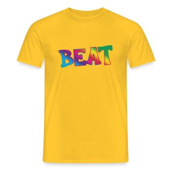 Beat - Men's T-Shirt - yellow - Front - AI Model Male 178 dark (178cm)
