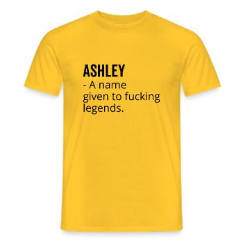 Ashley un nom donné à Fucking Legends - T-shirt homme - jaune - Devant - AI Model Male 178 dark (178cm)