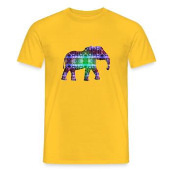 bunter Elefant - Männer T-Shirt - Gelb - Vorne - AI Model Male 178 dark (178cm)