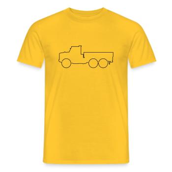 Oshkosh LKW Offroad Truck Gelände Minimalistisch - Männer T-Shirt - Gelb - Vorne - AI Model Male 178 dark (178cm)