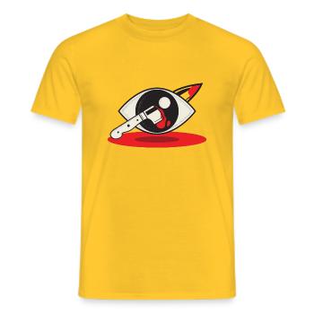 Logo Couteau dans l’œil - T-shirt homme - jaune - Devant - AI Model Male 178 dark (178cm)