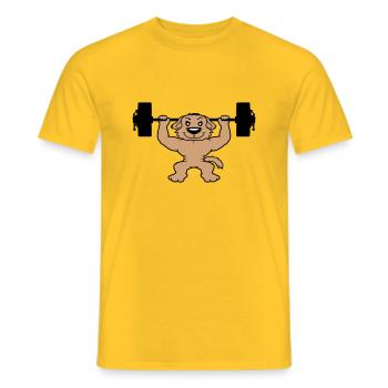 Chien Bodybuilder Muscles forts Gym Haltérophilie - T-shirt homme - jaune - Devant - AI Model Male 178 dark (178cm)